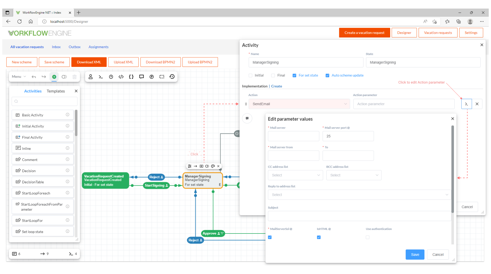 Workflow Engine actions