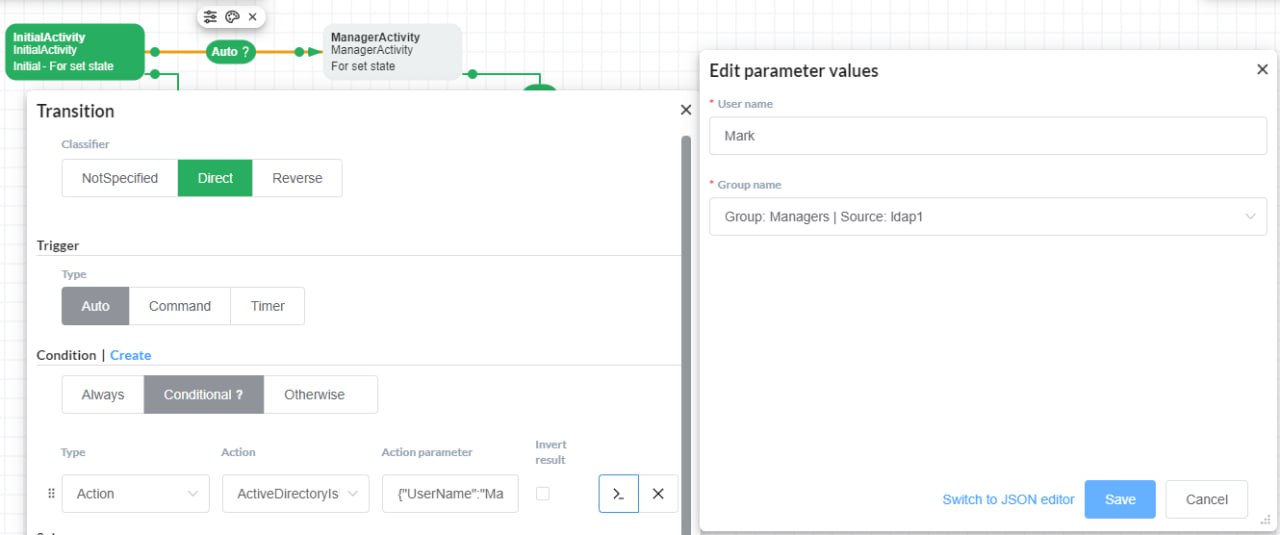 active directory condition actions