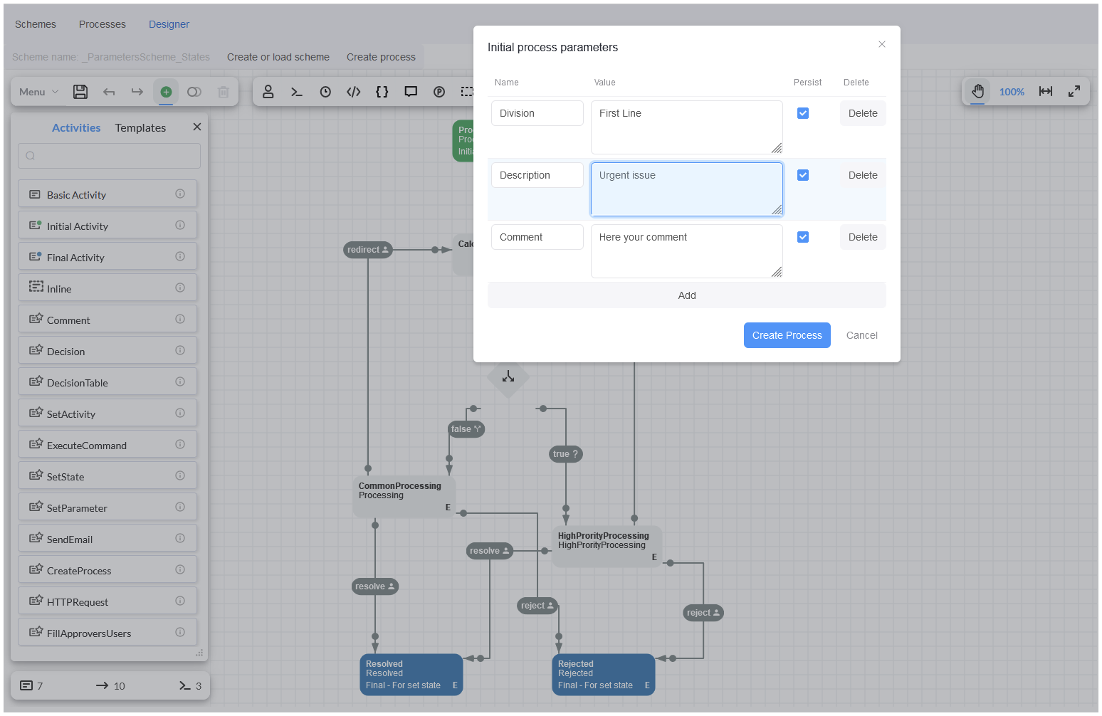 Create process
