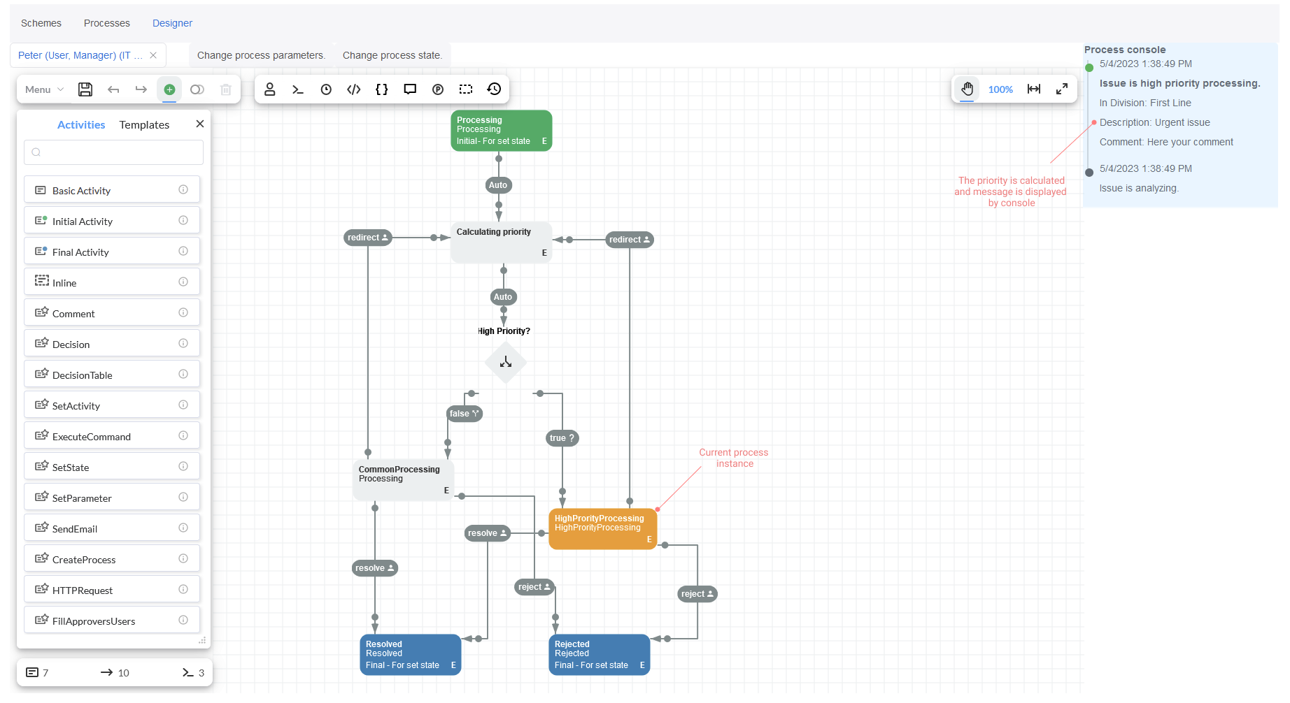 High priority processing