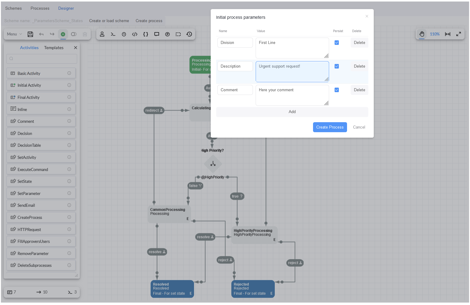 Create process